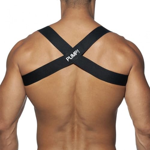 Men's Harness Belt Adjustable Buckle Shoulder Strap Chest Elastic and Comfortable Black2