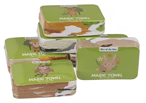 MIK funshopping Set Magischer-Waschlappen Zaubertuch Zauberhandtuch, Mitgebsel Kindergeschenk Tombola (6er Set Waldtiere)