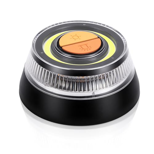 Emergency Warning Light LED Rotating Beacon with 3 Flash Modes Battery-Operated Warning Light with Magnet Emergency Strobe Lights for Car & Motorcycle