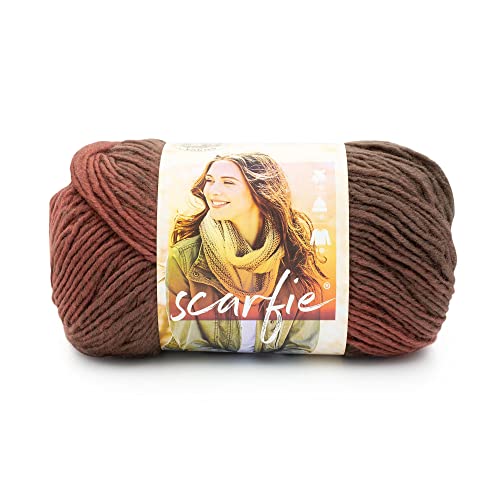 Image of Lion Brand Yarn Scarfie Yarn for Knitting and Crocheting, Wine /Truffle, 1 Pack