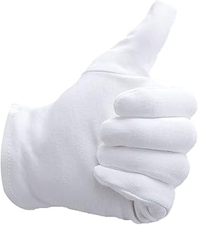 White Gloves 100% Cotton Gloves for Dry Hands Women Men Sleeping Gloves Overnight Moisturizing Gloves Eczema Sensitive Ski...