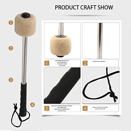 2 StüCke Trommel SchläGel Filz Kopf Schlagzeug SchläGel Pauken SchläGel mit Edelstahl,