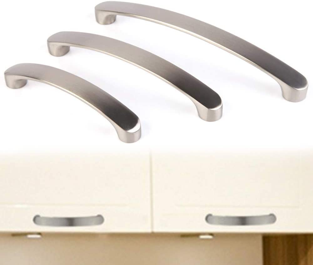 Set da 10 maniglie per ante armadio per mobili cucina, cassetti, mobili camera da letto, distanza fori 96MM/128MM/160MM, in Alluminio