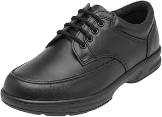 Mens Leather Shoes Wide Fit Lace Up Casual Work Office Smart Shoes Comfortable Breathable Business Formal Dress Shoe Non Slip Cushion Sole UK 6–12