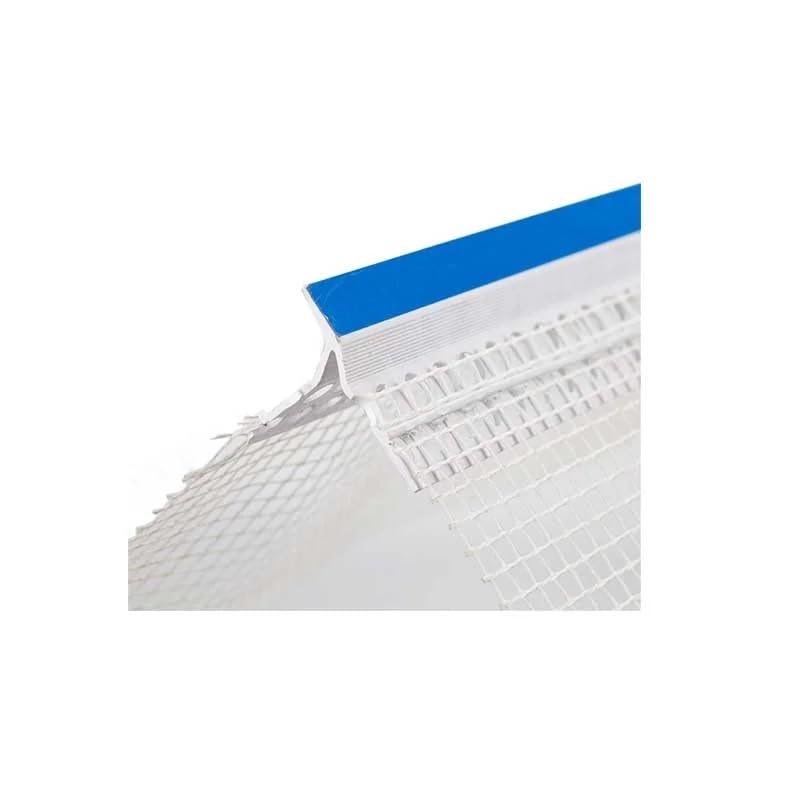 Paraspigolo in pvc con gocciolatoio e rete in fibra di vetro 2,5 metri, 5 pz