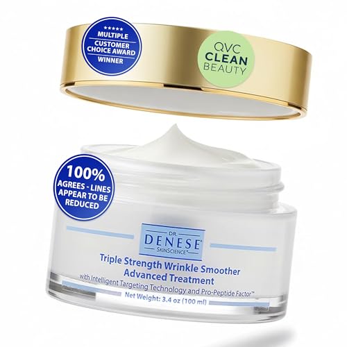 Dr. Denese Triple Strength Wrinkle Smoother Advanced Treatment 3.4 oz – Night Cream with Triple Amount of Peptides vs Industry Standards – Retinol & Hyaluronic Acid Hydrating Power – Paraben Free