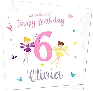 Fairy Personalised Birthday Card - Special Card for Girls - Daughter, Sister, Granddaughter, Niece - 3rd, 4th, 5th, 6th, 7th, 8th, 9th, 10th