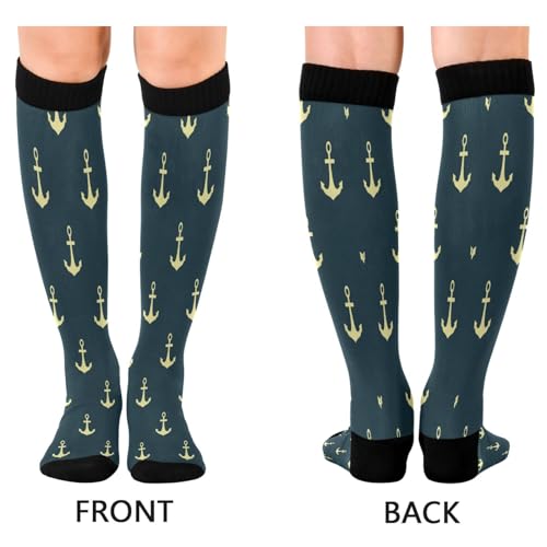 Image of Compression Socks for Men Women Colorful Knee High Socks Support for Athletic Sport Running Hiking Fitness