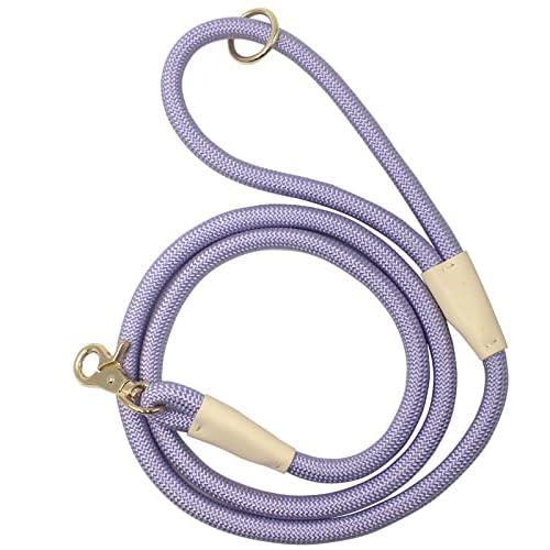 5FT Strong Nylon Braided Dog Rope Leash, Dog Walking Lead, Dog Leash for Training Small Medium Large Dogs (Purple, 5FTx10MM)