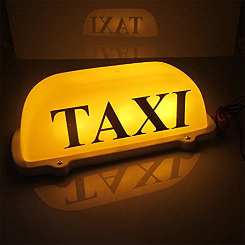 Luz LED para techo de taxi 12V con base magnética amarillo miniatura 4