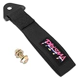 NRG Innovations Front/Rear Bumper 1.875 Inches Wide Nylon Belt Towing Strap, Black, 9.5' Strap Loop / 10.5' Strap to Bolt Eye, TOW-01BK