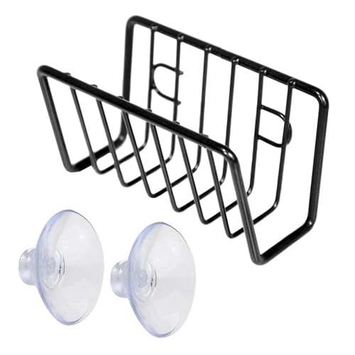 Panier D'évier Avec Ventouses Solides, Porte-éponge En Acier Inoxydable, Support En Acier Pour Torchon, Organiseur D'Cuisine Antirouille Pour Évier Salle...