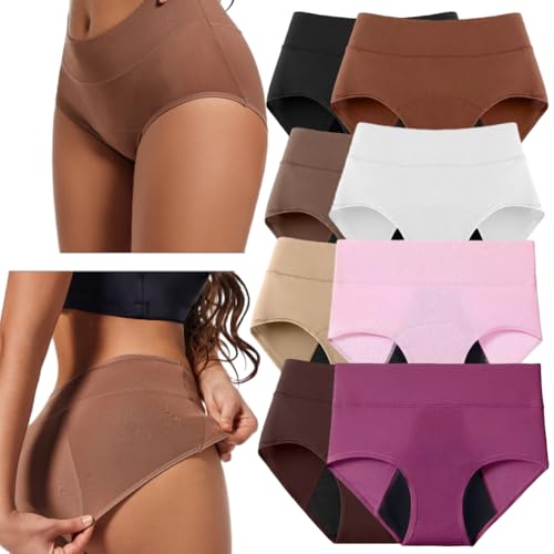 YFEESEN Lbmlbm Leakproof Underwear High-Waisted Leak-Proof Panties Washable & Reusable Underwear Soft Absorbent (US Alpha X-Large Regular Regular 8pcs)