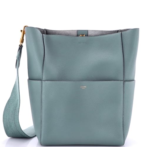 Pre-Loved Sangle Seau Bag Calfskin Large, Blue