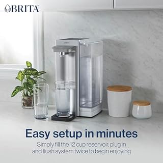 Brita Hub Instant Powerful Countertop Water Filter System, 12 Cup Water Reservoir, Includes 6 Month Carbon Block Filter, White, ‎87340C