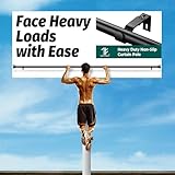 Black Curtain Pole Metal Extendable Curtain Rods Door Curtain Poles for Eyelet Curtains, Black 76 to 228cm - Image 2