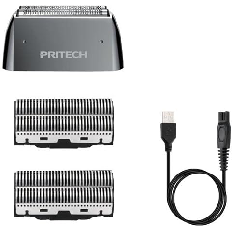 PRITECH RSM-1699 Foil Head Shaver Replacement and recharing Cable,2 Pack Cutter Cover