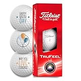 Titleist Trufeel Golfbälle 3er Pack Motiv Happy Birthday Golf Geschenke für Golfer Geschenkidee