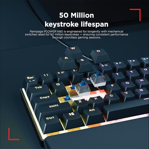 Teclado Gamer K60 Mecánico USB QWERTY 60% miniatura 6