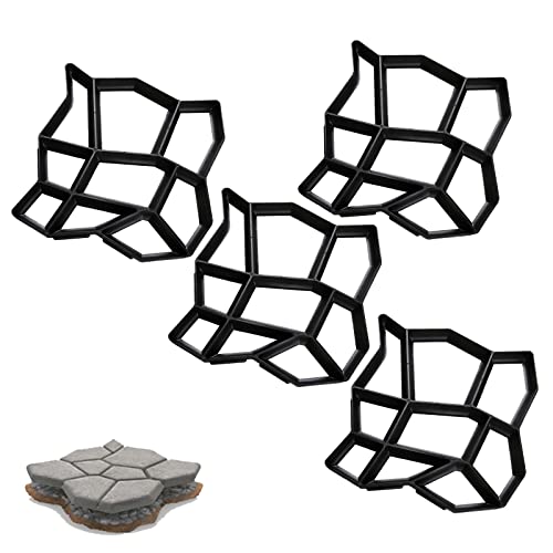 Daromigo Pflasterform DIY Betonform Kunststoff Gehweg Pflasterschablone Pflastermacher fachgerechter Außenbereich Trittplatten Schalungsform 43x43x4cm(4 Stück) Cover