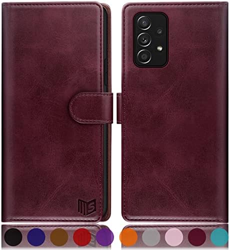 SUANPOT for Samsung Galaxy A53 5G case with [Credit Card Holder][RFID Blocking],PU Leather Flip Book Protective Cover Women Men for Samsung A53 5G Phone case Sky Blue