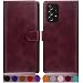 Produktbild SUANPOT [RFID Schutz für Samsung Galaxy A53 5G Hülle PU Leder Handyhülle Lederhülle Klapphülle Kartenfach Flip Cover für Samsung A53 5G Handy hülle Leather Wallet Phone Case Rotwein
