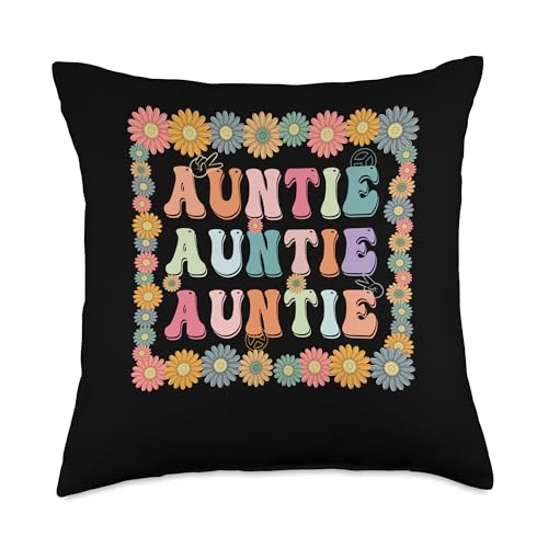 Groovy Auntie Family Matching Mother's Day Party For Women Throw Pillow