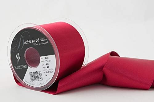 Berisfords Double FACE Poly Satin Ribbon, BlackBerry, 15 mm