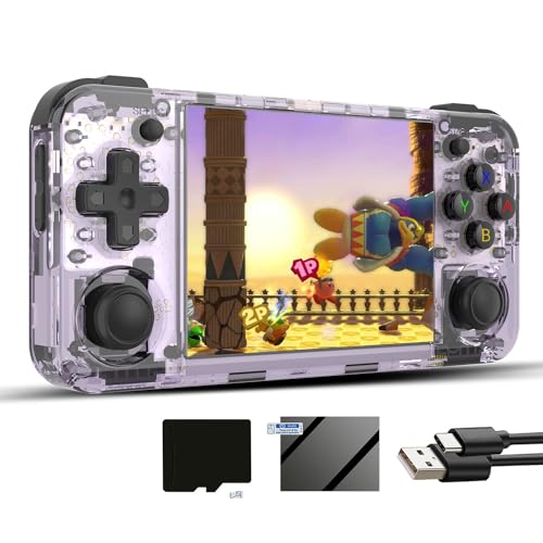 RG35XX H Linux Retro Handheld Game Console 35xx H with a 64G Card Pre-Loaded 6900 Games RG35XXH 3.5 IPS Screen Supports 5G WiFi Bluetooth HD and TV Output (ANBERNIC (ANBERNIC RG35XX H-Purple-NEW)