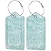 Produktbild Moki pastell-mint ausgelaufene Tinte, japanisches Aquarellpapier, Marmorierung, Gepäckanhänger, Koffer, Handgepäck, Ausweishalter, mit verstellbaren Trägern für Reisen, Business, 2 Stück pro Set