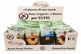 Biscotti Senza Glutine Monoporzione 28 Pezzi da 40g Assortiti 4 Gusti Giandui Albicocca Ciliegia Crema Latte Snack Dolce Box Espositiva Pratica per Casa Ufficio e Bar