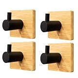 Colgadores adhesivos resistentes, 4 piezas cuadradas colgador toalla baño,...