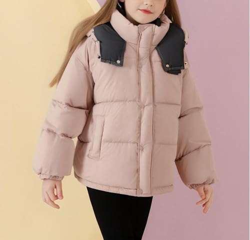 Teen Girls Quilted Puffer Jacket – Light‑Weight Color‑Block Winter Coat with High Collar, Button Front, Elastic Cuffs3