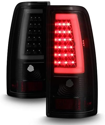 ACANII - For Black Smoke 1999-2006 GMC Sierra 99-02 Chevy Siverado LED Tube Tail Lights Lamps