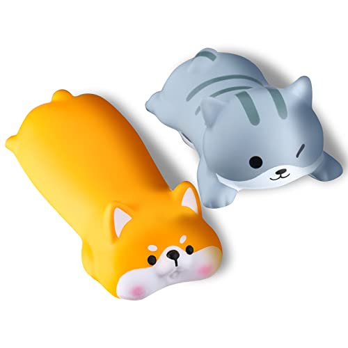 Kanayu 2 Pcs Mouse Wrist Rest Cute Wrist Rest Pad Kawaii Animals Pet Pillow Shape Wrist Arm Rest Support Foam Wrist Non Slip Desk Accessories For Women Office Supplies Cushion Computer (Shiba Inu Cat) #TOP13