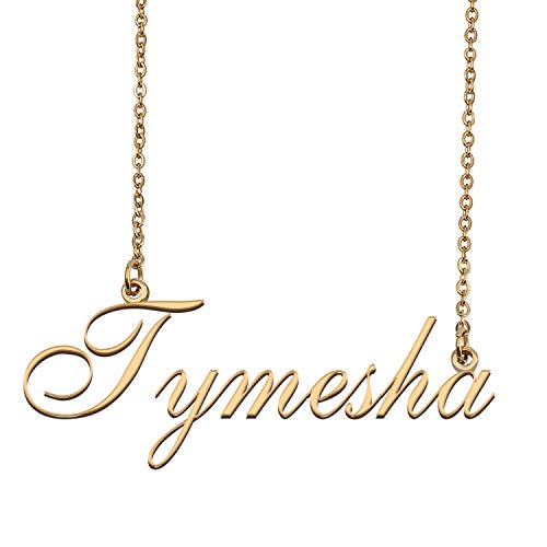 HUAN XUN Custom Personalized Name Necklace in Golden Silver for Women Tymesha