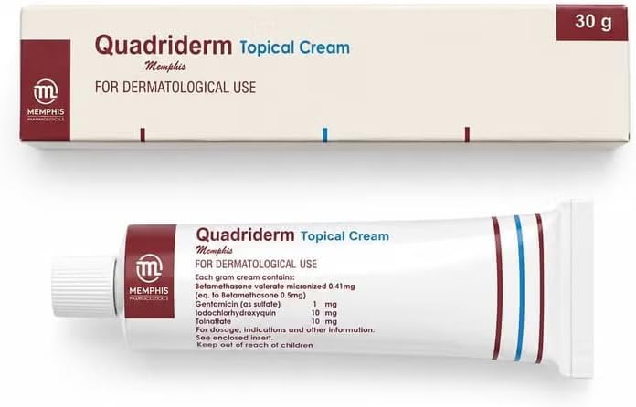Quadriderm 30 g Cream for Eczema and Psoriasis with Aloe Vera