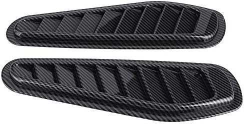 2pcs Car Air Flow Intake Decorative, Universal Carbon Fiber Style Air Flow Intake Decorative Scoop Bonnet Vent Hood Cover
