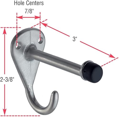 Miniatura 2 de Harris Hardware TP4000-B3 Gancho y parachoques Zamac Die Cast