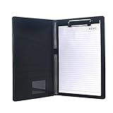 Diseño práctico: los soportes para bolígrafos y varios compartimentos interiores acomodan tarjetas de visita, notas, facturas, formularios, boletos, presentaciones, contratos, fotos y una pluma que facilitan el uso diario y los viajes de negocios. El peso adecuado (aproximadamente 650 g) y el tamaño (aproximadamente 32 cm x 24 cm x 2 cm plegados) hacen que sea conveniente sostenerlo en la mano o en la bolsa de la computadora portátil / bolso / mochila, etc.