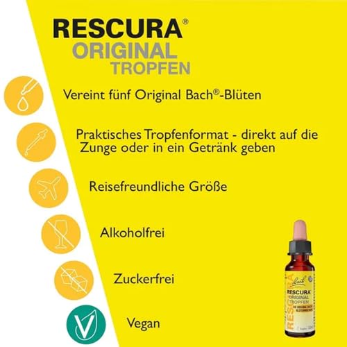 Nelsons GmbH Bach Rescura Original Tropfen, 20 ml, alkoholfrei