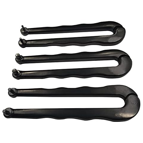 Home of quality tools 3PCS Universal Black Finish Steel Adjustable Face Spanner Wrench Pin Pliers For Round Nuts with Drilled Holes (3pcs 3mm,4mm,5mm) Cover