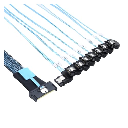 Cable Adaptador MCIO S-AS SFF-8654 a 8 SATA 7P 0.5m