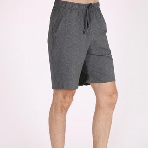 Shorts de algodón para hombre con bolsillos y cintura elástica miniatura 6