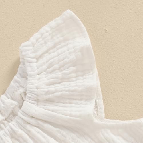 Mubineo Baby Girl Boy Summer Cotton Linen Romper Clothes Basic Plain Ruffle Sleeveless Comfy Rompers Newborn Tops thumb #5