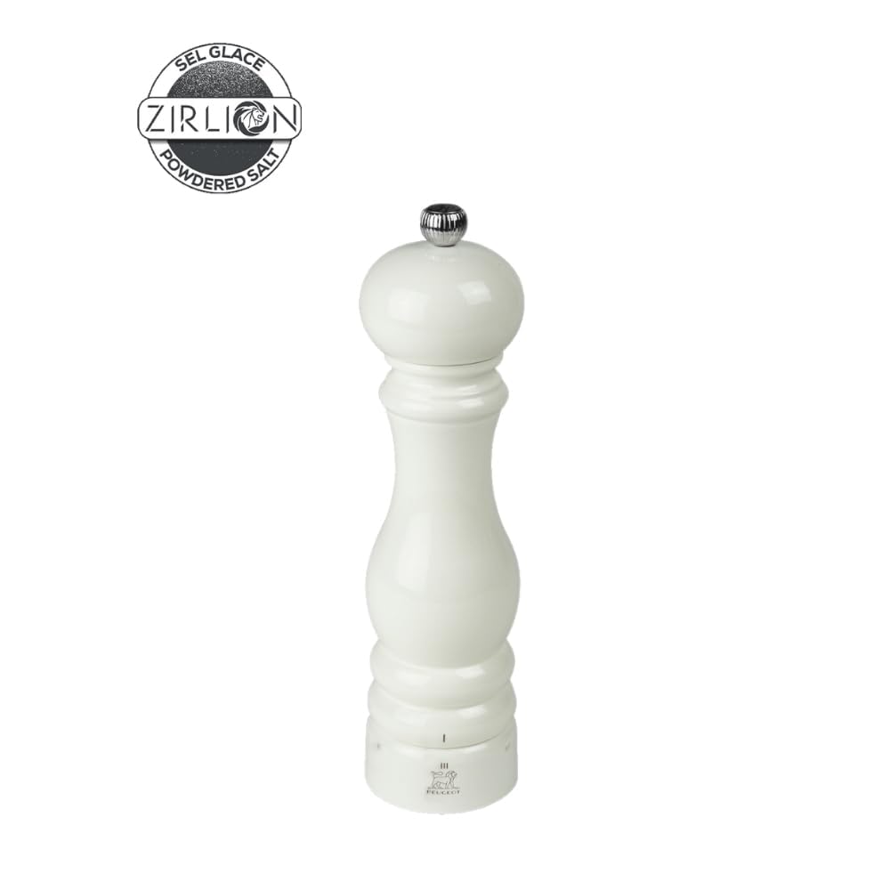 PEUGEOT - Moulin à Sel Paris u'Select 22 cm - 6 Réglages de Moutures - Innovation Sel Glace, Mécanisme Zirlion - En Bois Labellisé PEFC - Fabrication Française - Coloris Laqué Ivoire