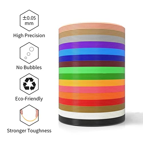 3D Caneta Filamento Recargas 16.4ft 20 Cores 3D Caneta Filamento PLA Recargas 1.75mm Filamento 3D Im