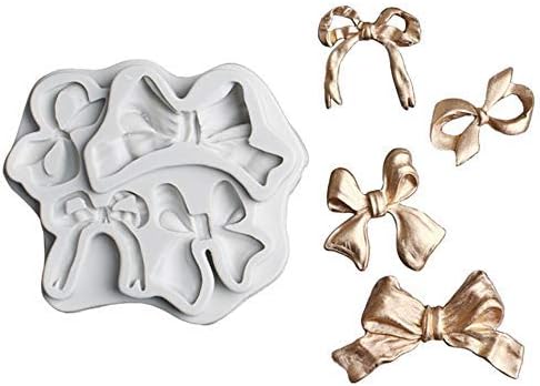 EPARY-4 Cavity Bows Candy Mold Silicone Chocolate Fondant Mold Cake Decoration Fondant Clay Marzipan Cake Decoration Fondant Mold Silicone Chocolate/Ice Mould Chocolate Cake Fondant Candy