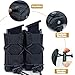 Double Pistol Magazine Pouch, Universal 9MM Mag Pouch, Molle Mag Pouch, Magazine Holster, Open-Top Handgun Ammo Holder for 9mm/.40 Calibers 45acp Response Compatible Molle Belts