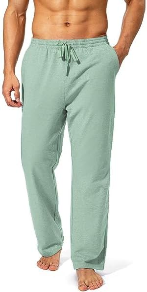 Deyeek Men's Lightweight Sweatpants Open Bottom Sweat Pants for Men Straight Leg Gym Sweatpants Lounge Pants with Pockets - Image 2